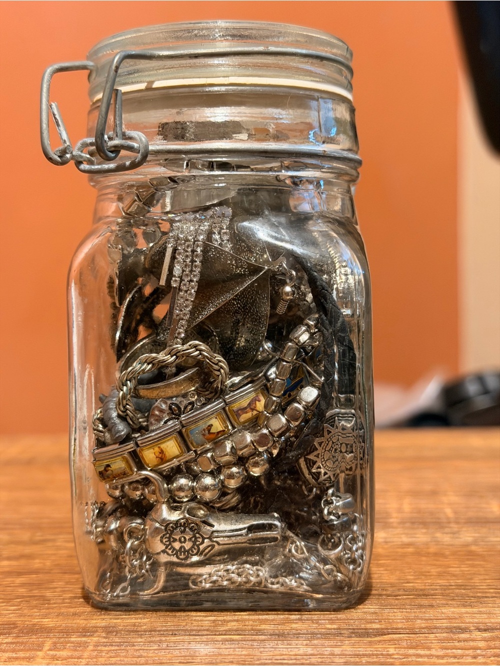 Mystery Jar Filled with Silver tone Jewelry - Picture 3 of 3